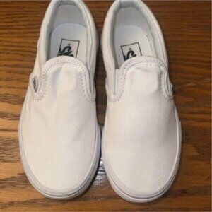 Vans white slip ons for kids unisex 11.5